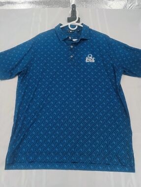 Footjoy PGA Tour Men's Teal-Blue Patterned Polo